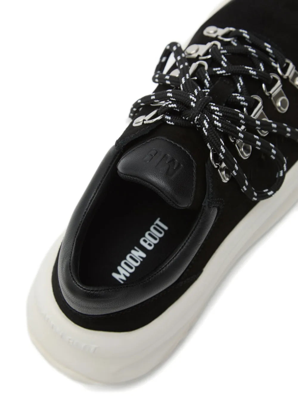 Black Moon Boot lace-up sneaker with white platform sole