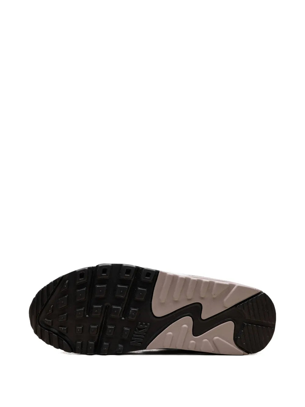 Dark rubber outsole tread with gray heel insert for Air Max sneakers
