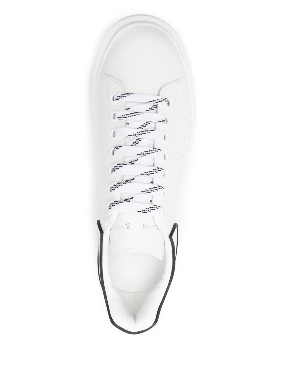 Alexander Mcqueen oversized lace-up sneakers, white with black lace panels and white sole