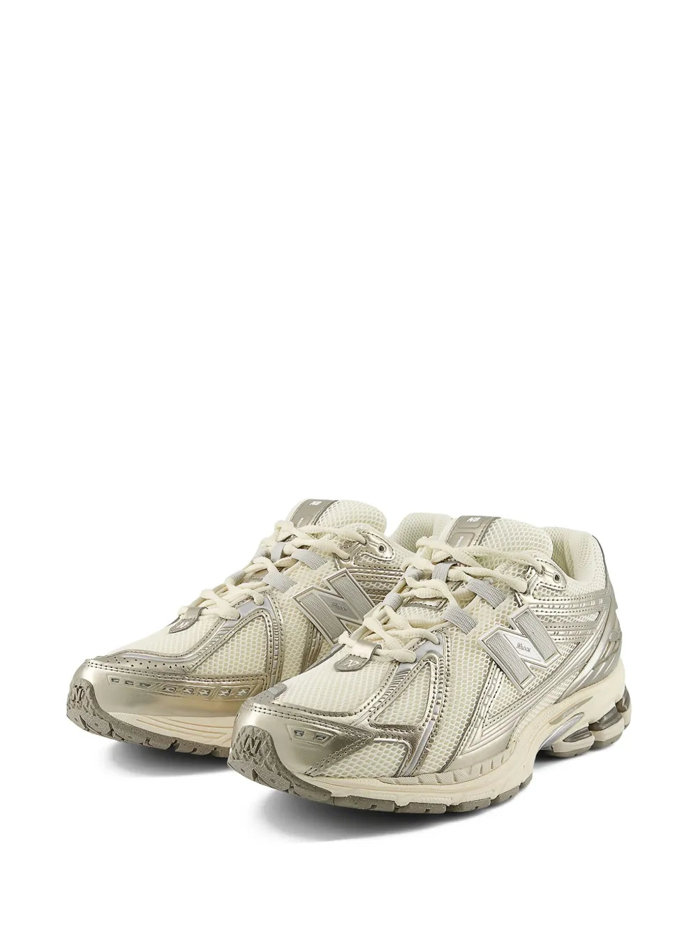 New Balance 1906 beige lace-up sneakers with N logo and thick sole
