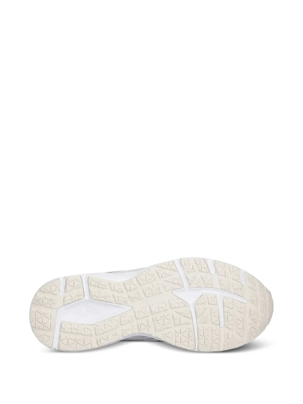 Asics sneaker outsole with patterned traction tread, white and light gray