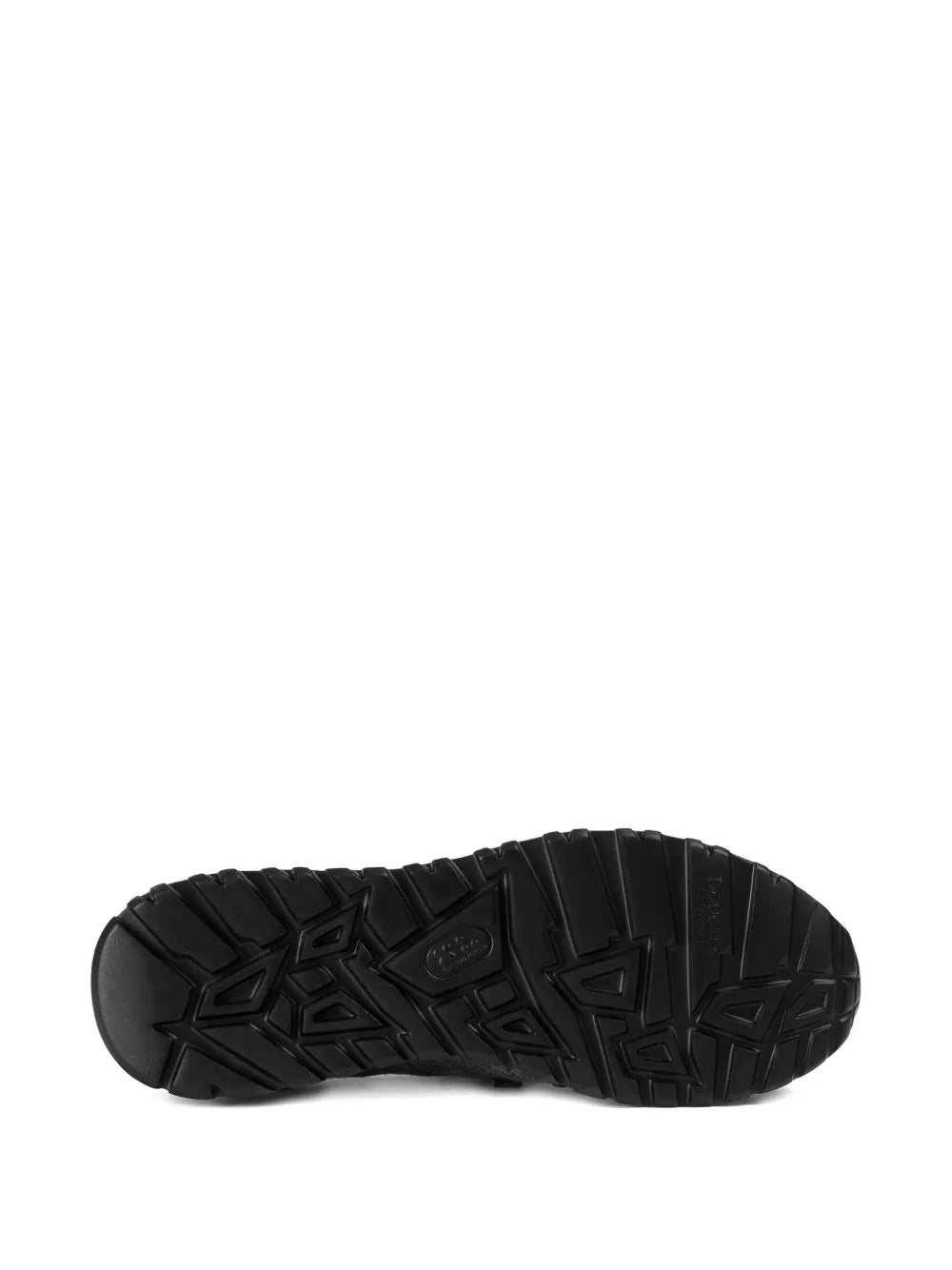 Black rubber sneaker outsole with textured tread pattern