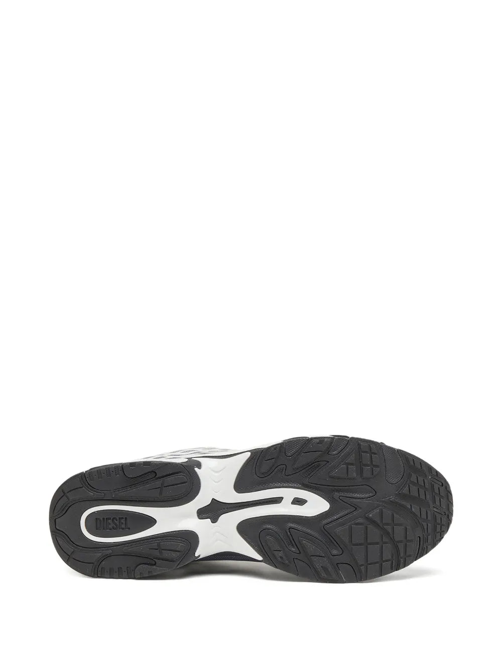 Diesel low-top sneakers outsole, dark rubber tread with white midsole