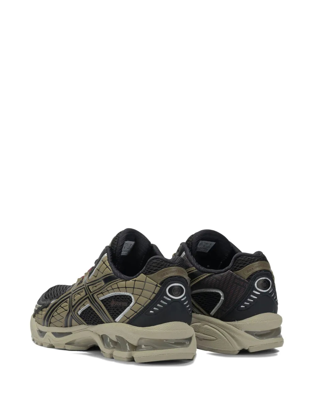 Black mesh panelled sneakers with lace-up closure and cushioned midsole