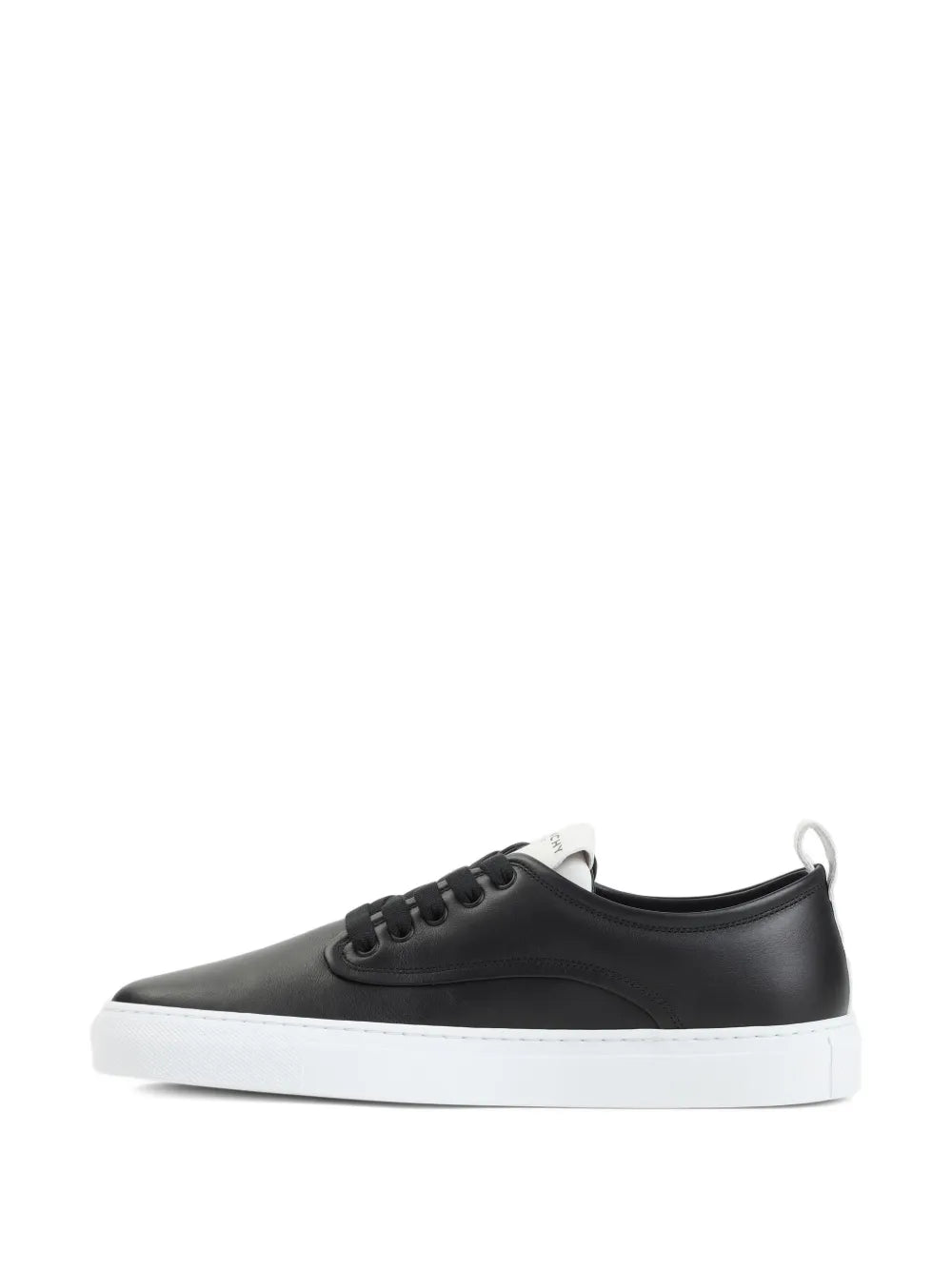 Givenchy black leather lace-up sneakers with low profile and white sole