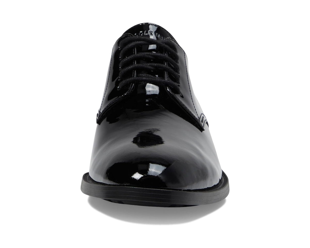 Men's Cole Haan black patent oxford lace-up front with rounded toe