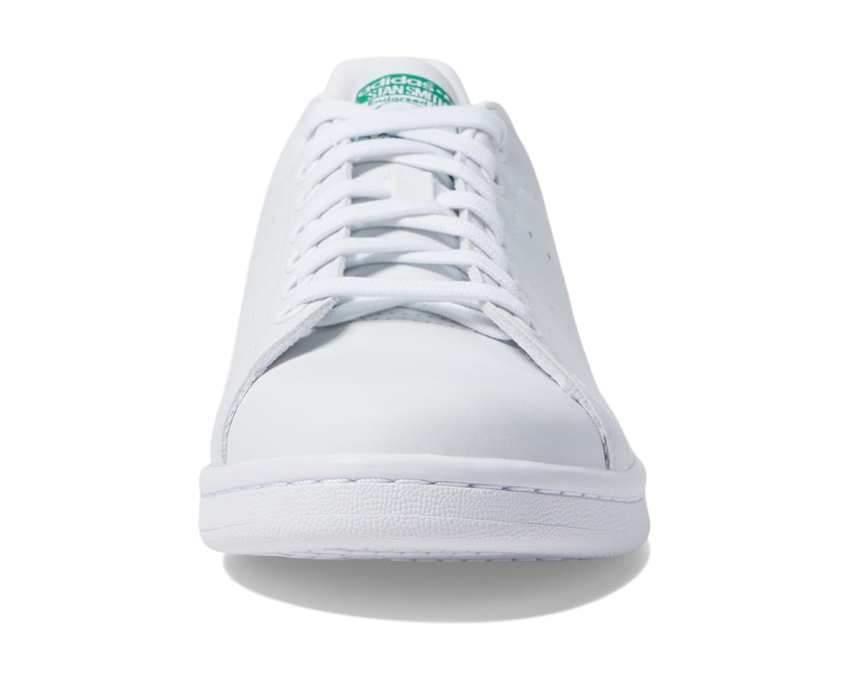 White front-view sneakers with lace-up closure and cushioned toe box