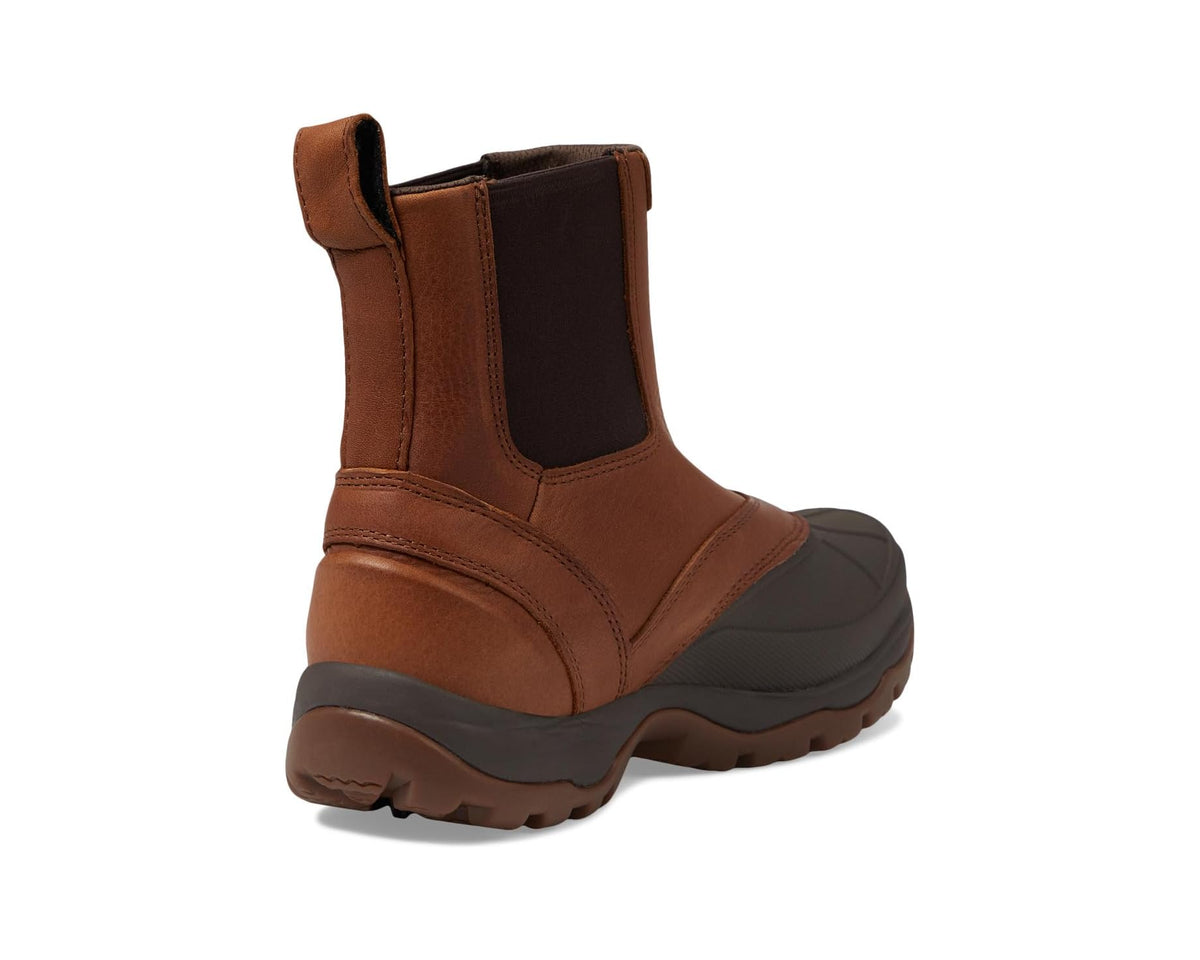 L.L.Bean chelsea boots, oakwood brown leather with dark elastic inserts and chunky sole