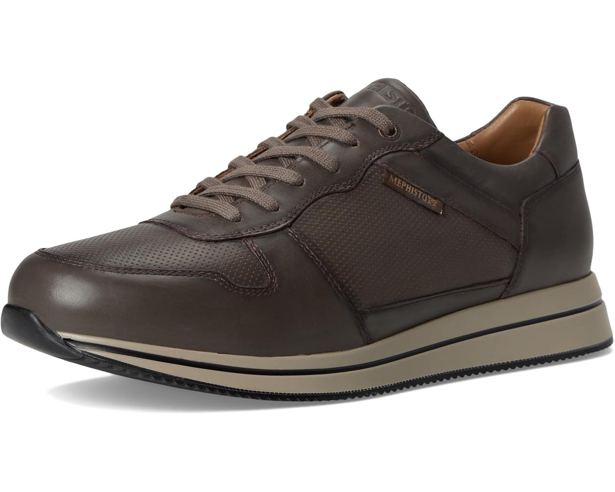 Mephisto Gerome men's lace-up sneaker with cushioned collar and striped midsole