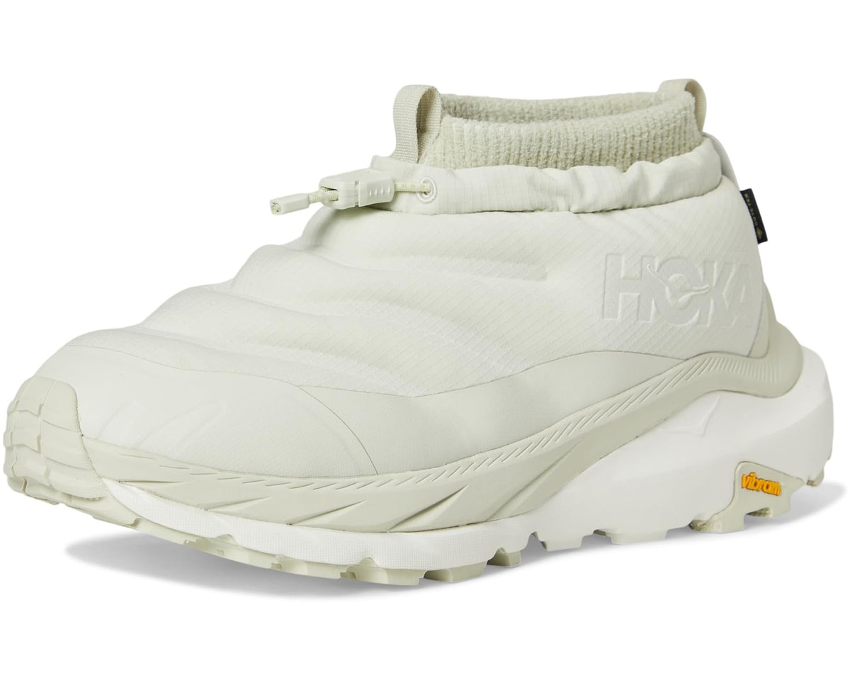 Men's Hoka Kaha 2 Frost Moc GTX boot, white knit collar and lace eyelets with chunky tread