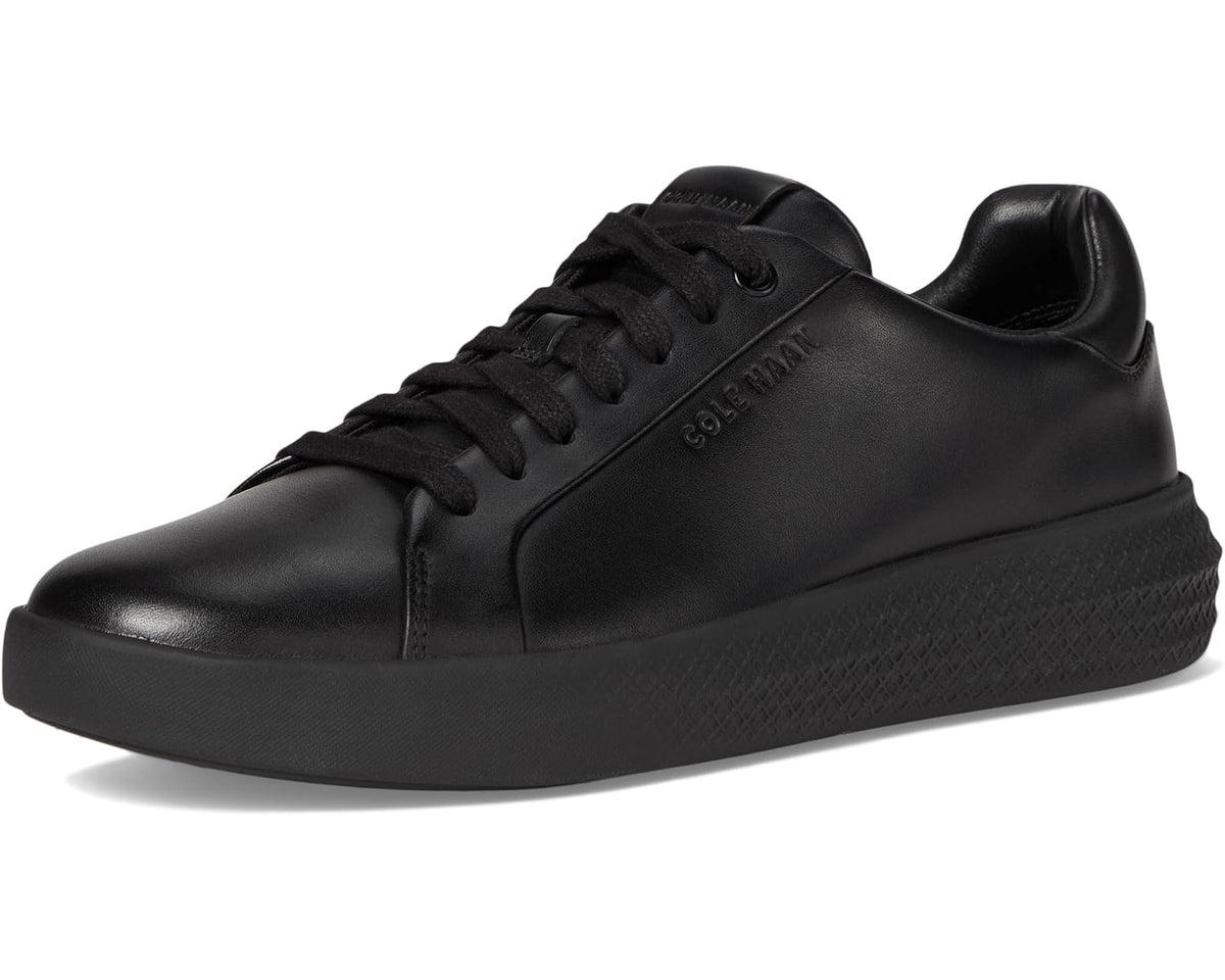 Men's black Cole Haan lace-up sneakers with cupsole and smooth leather upper