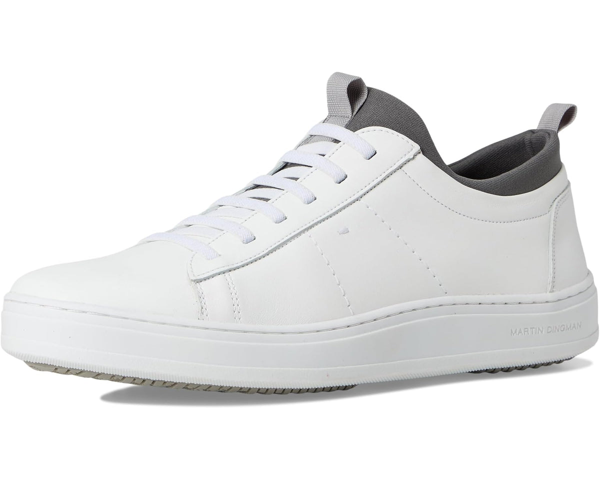 Men's Martin Dingman white low-top sneakers with gray collar and rubber sole