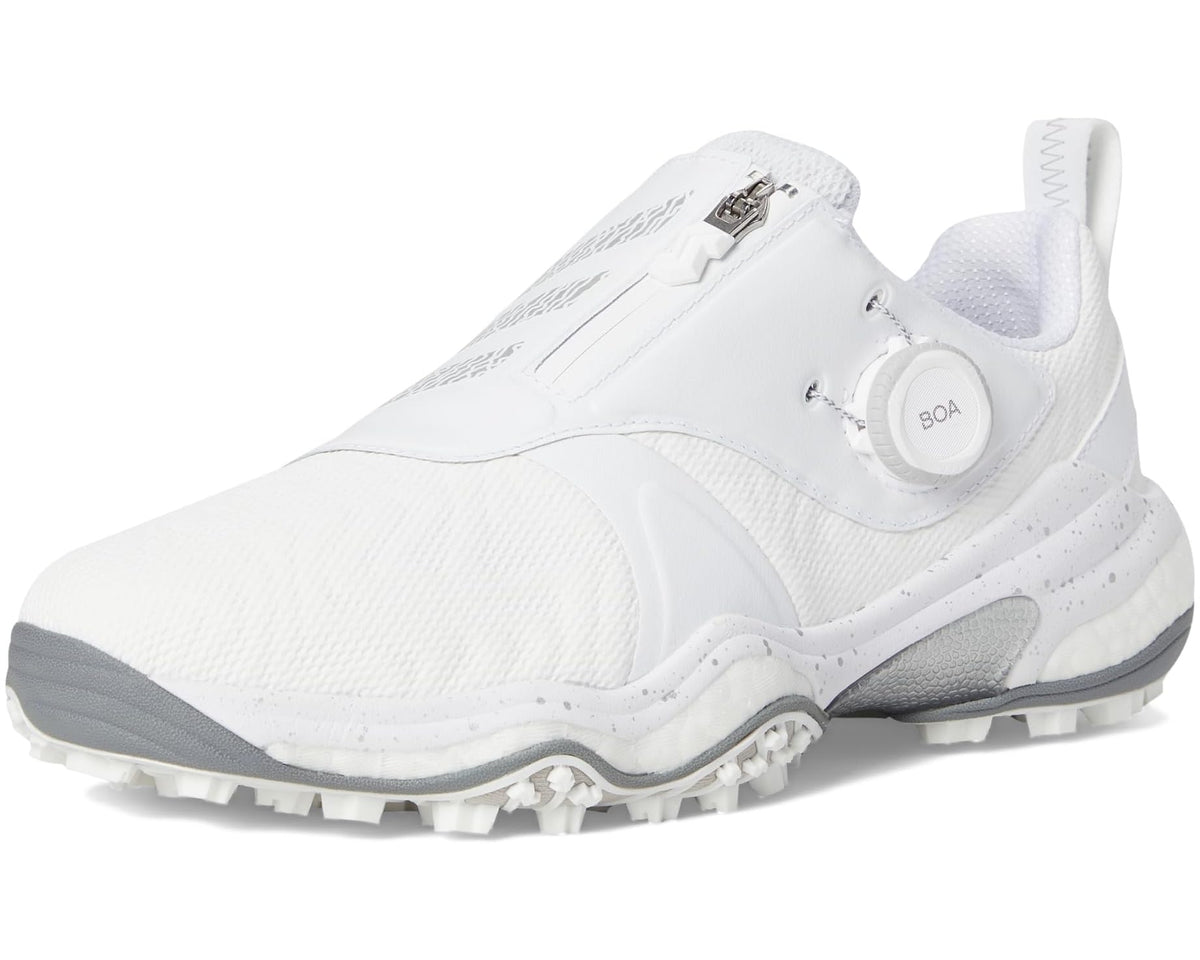 adidas Golf Codechaos BOA 25 golf shoes front-side view in white with BOA closure