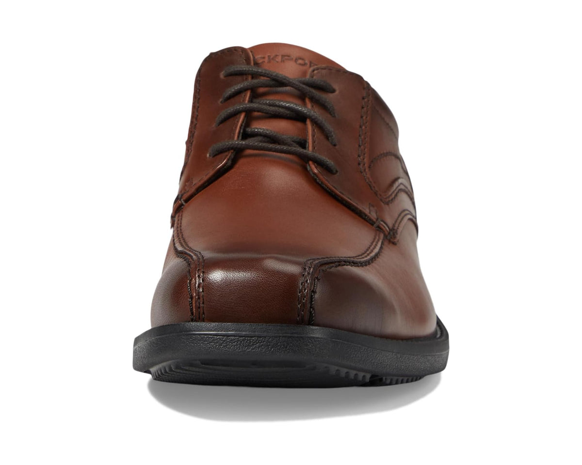 Men's Rockport brown gradient leather lace-up oxford with bike toe and black outsole