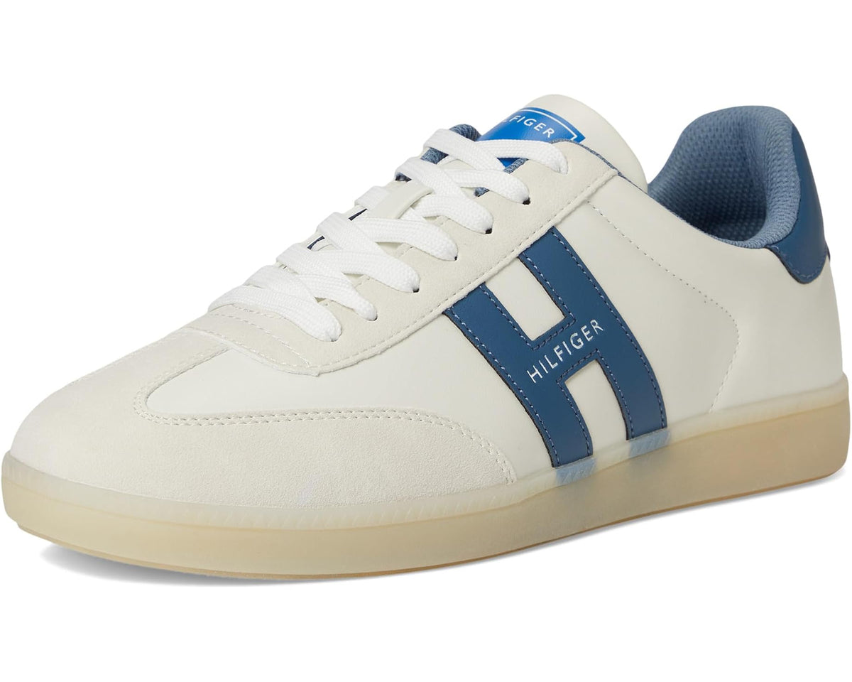 Men's Tommy Hilfiger Berge sneakers, white and blue with gum sole