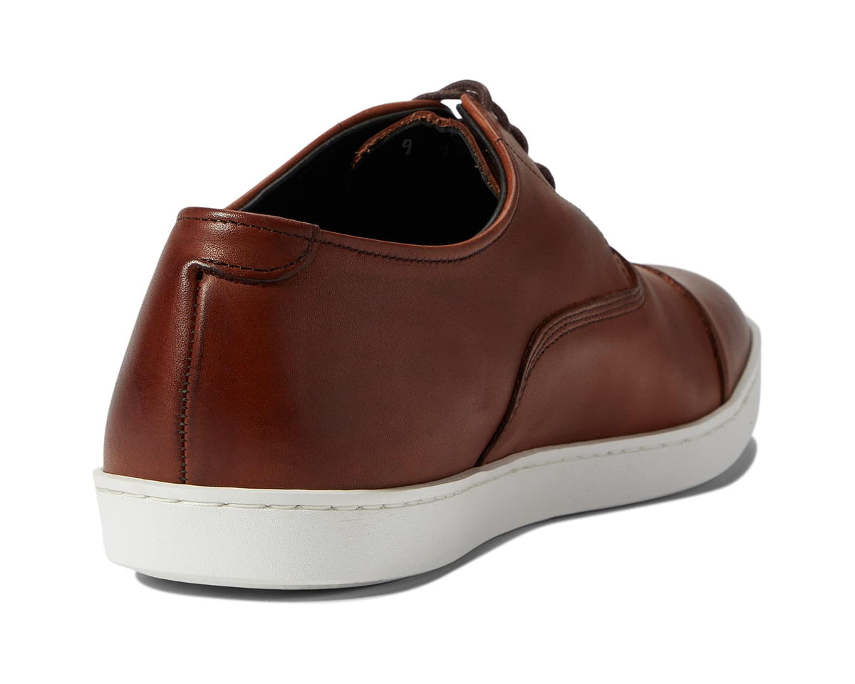 Men's Allen Edmonds Park sneaker heel and collar in Chili brown leather, white sole