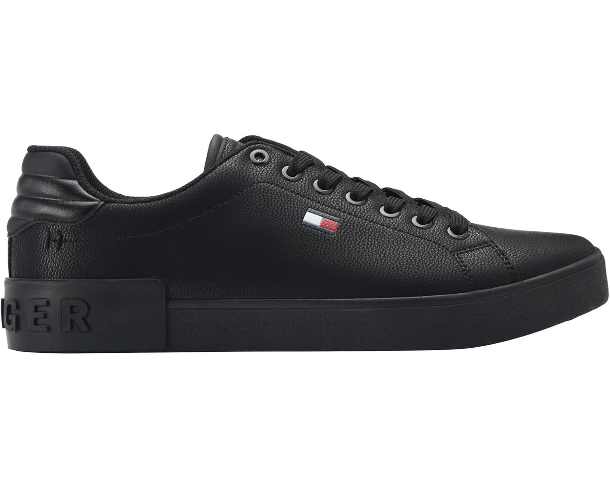 Men's black Tommy Hilfiger low-top sneakers with side TOMMY HILFIGER detail