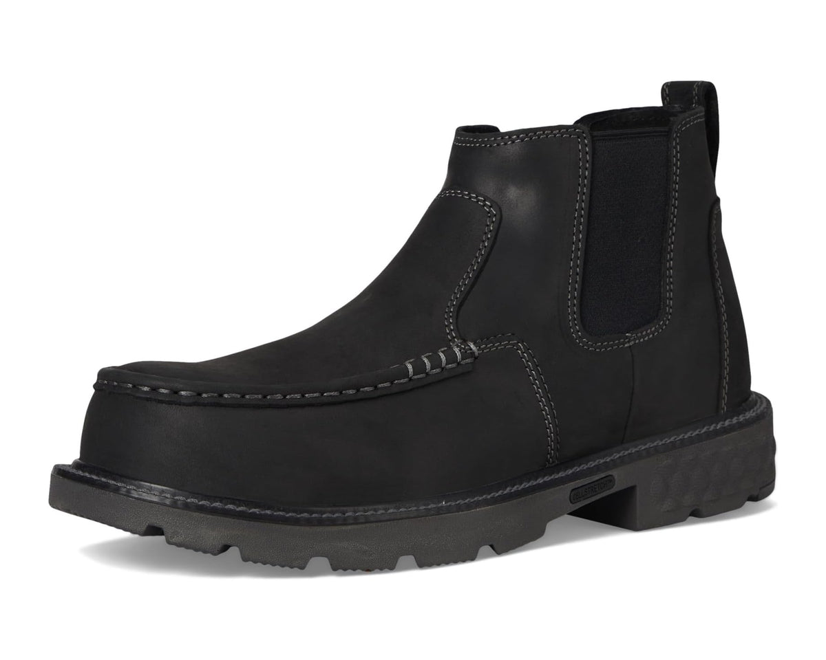 Men's Twisted X black Chelsea boot front side view with lug outsole
