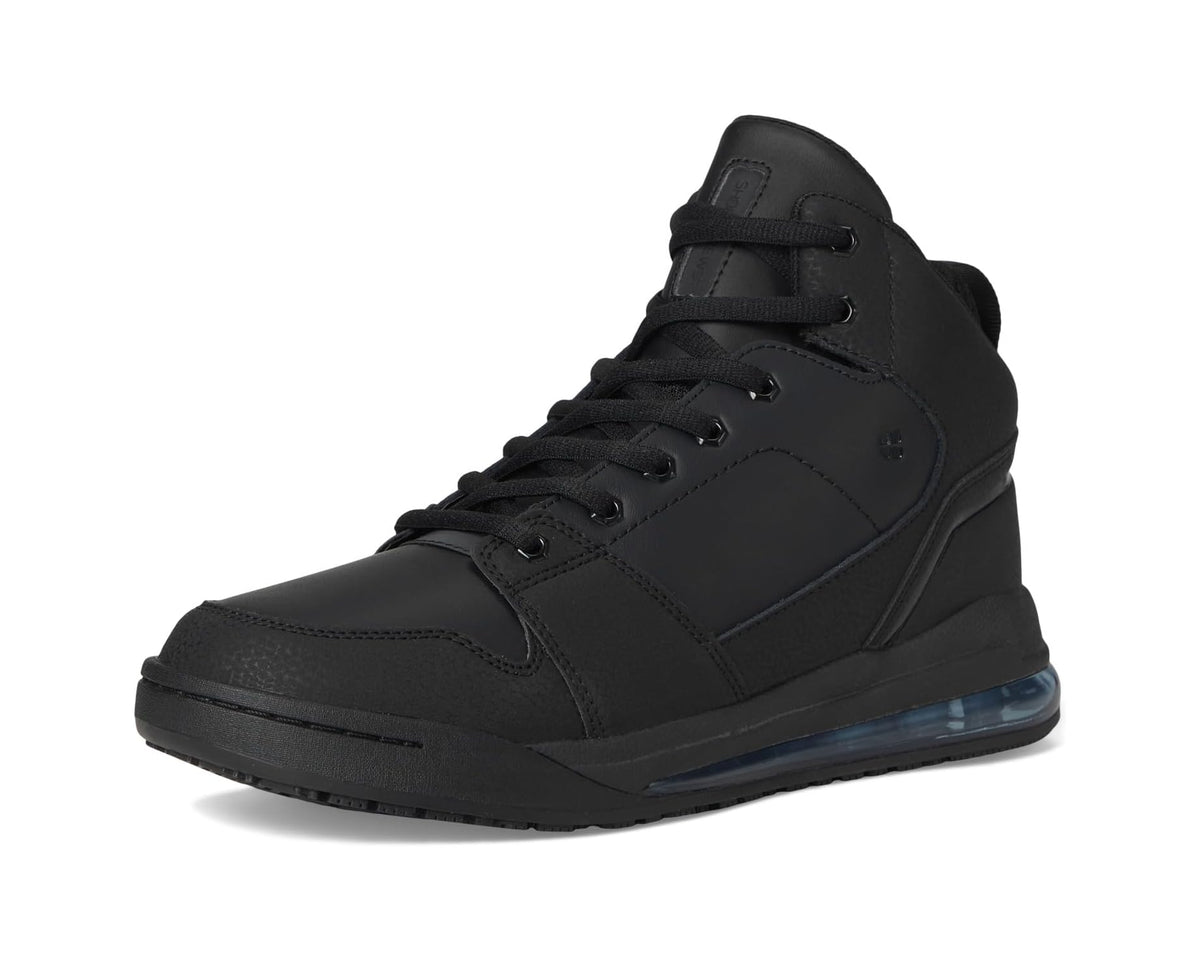 Men's Tigon black lace-up shoes with low profile sole and blue outsole accent