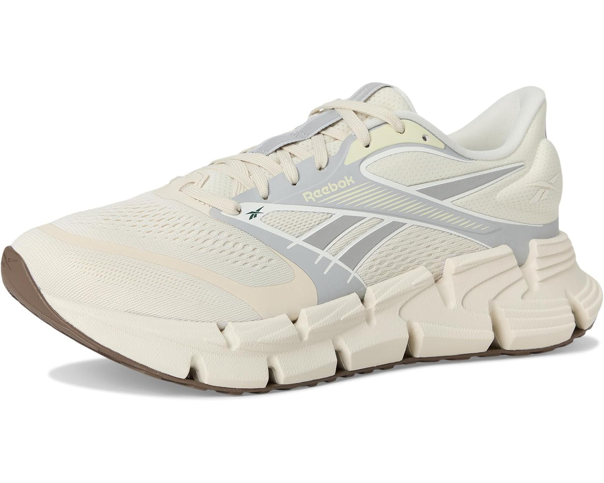 Reebok Floatzig 2 men's lace-up running shoes in light cream with gray logo and sole