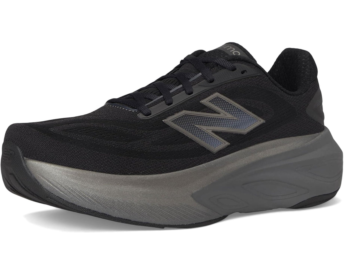 Men's New Balance Fresh Foam X running shoe, black knit with gray midsole