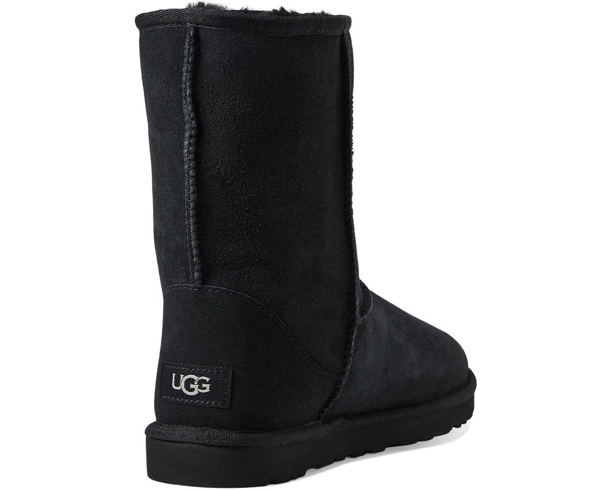 UGG men's Classic Short black boots with UGG logo patch and stitched seam