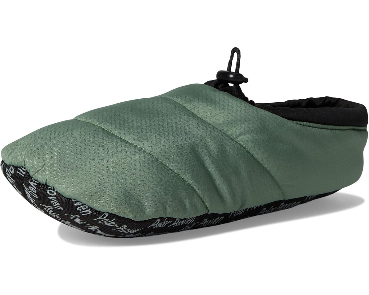 Sea green unisex cushioned bootie with black lining and patterned sole edge