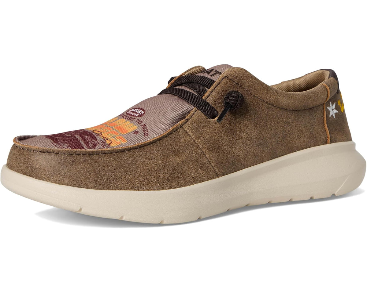 Men's Ariat Hilo Sendero lace-up sneakers in brown with star detail and side patch