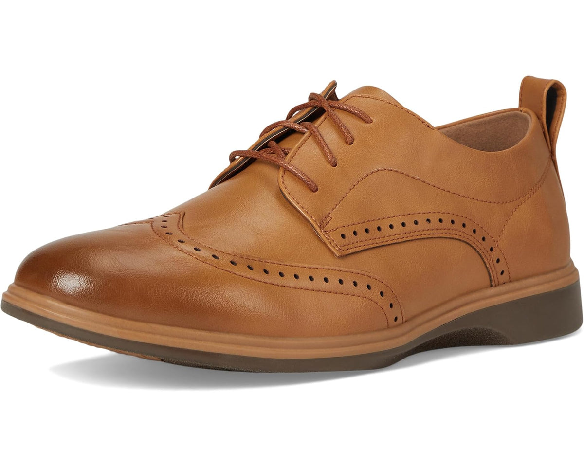 Men's Deer Stags honey tan lace-up oxford shoes with wingtip detailing