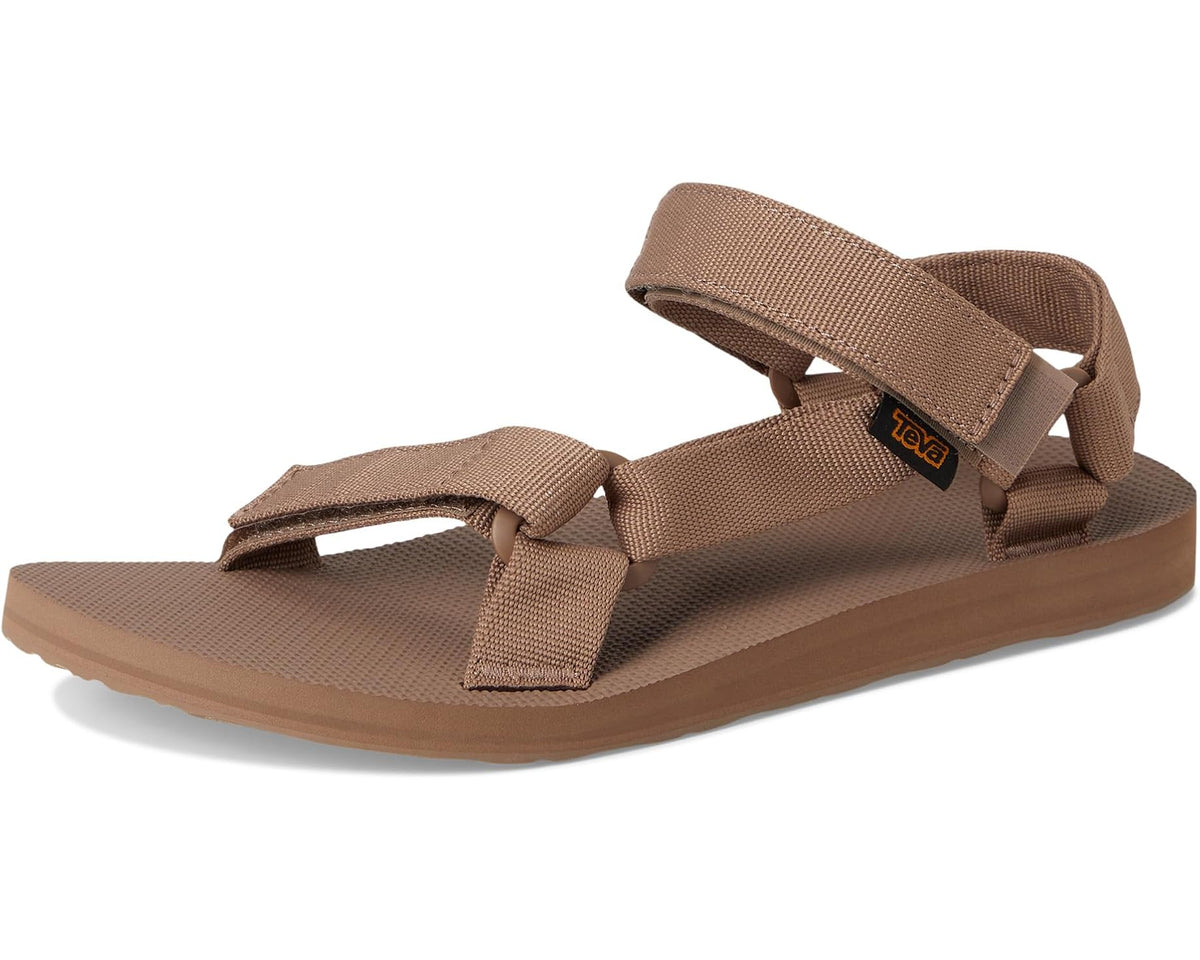 Caribou men's Teva sandals with two straps and logo patch; low-profile rubber sole