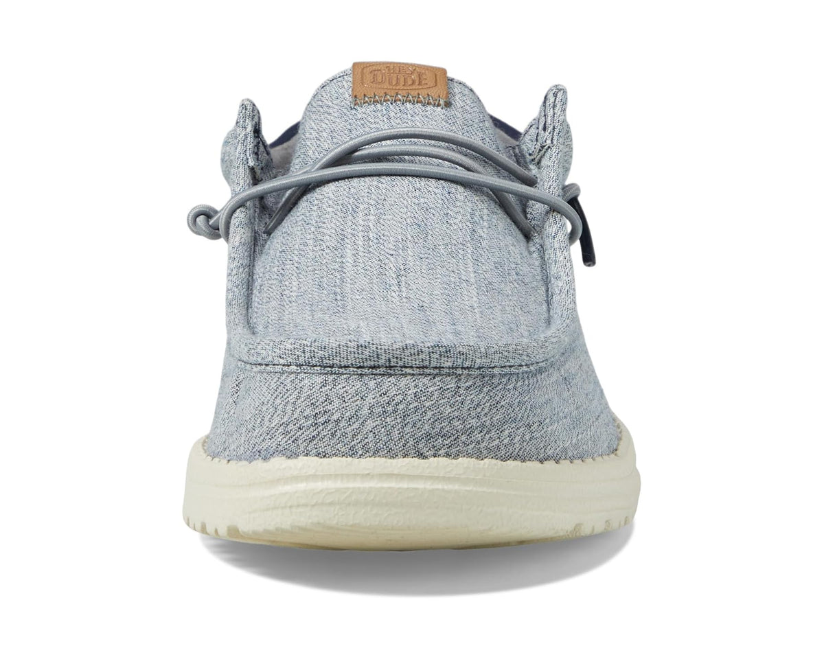 Men's Hey Dude Wally Funk nylon craft shoe back view with lace loops and heel tab