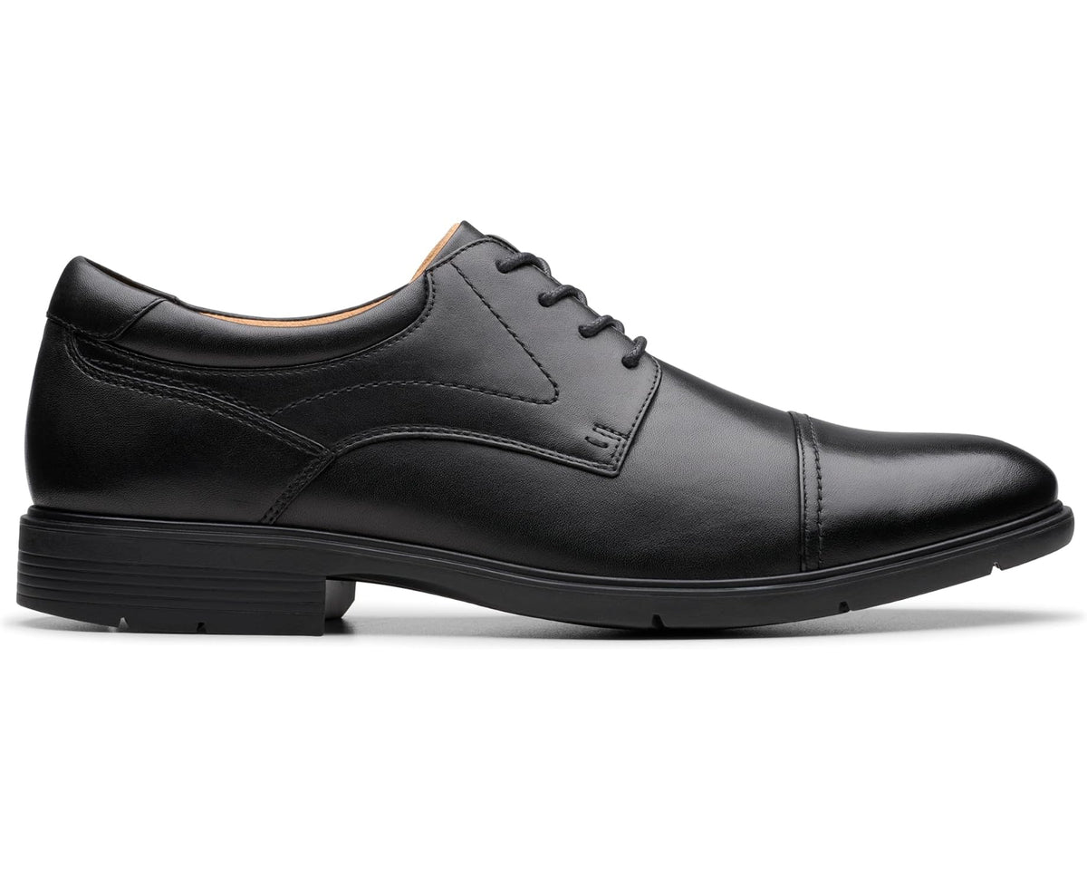 Clarks Eldredge men's black leather lace-up dress shoes, opposite side view