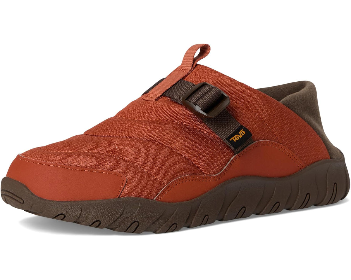 Cinnamon orange slip-on sport sandal with adjustable strap and durable dark outsole