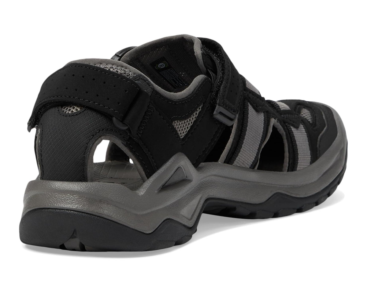 Men's Teva Omnium 2 black heel and rear strap detail with cushioned sole