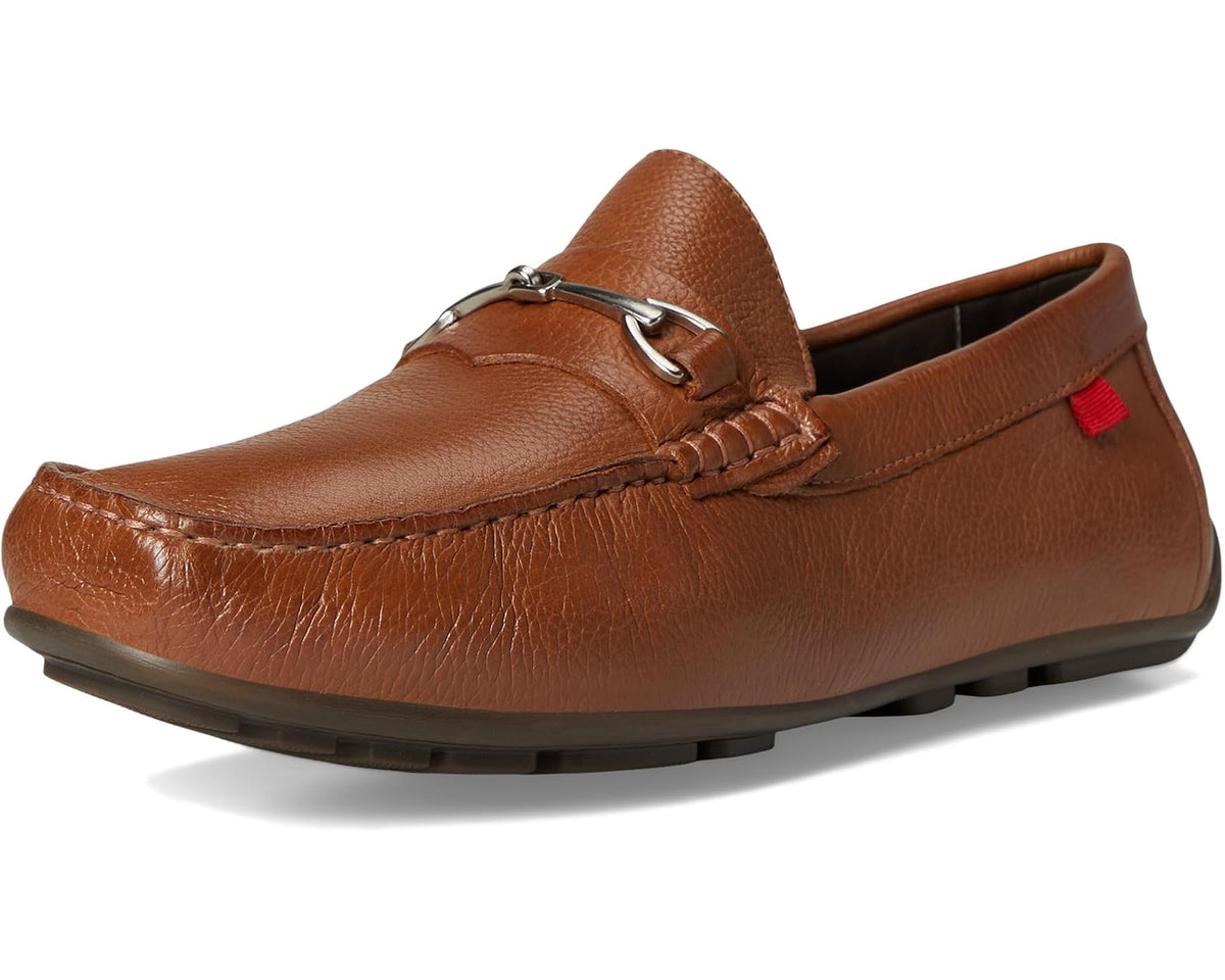 Men's Marc Joseph cognac leather moccasin loafer with metal bit and cushioned sole