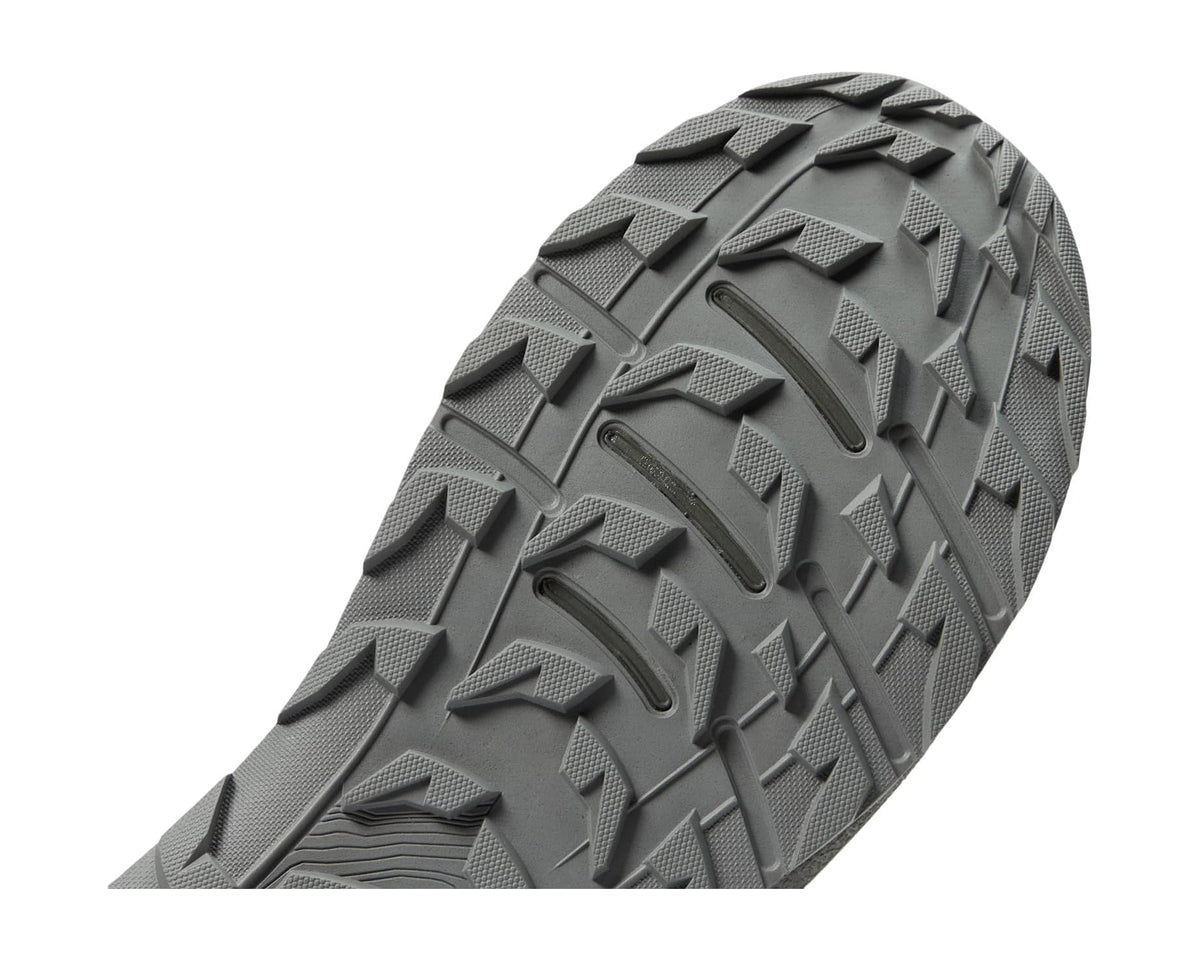 Men's hiking boot outsole tread with deep rubber lugs for traction