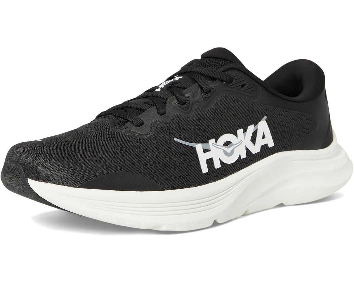 Black HOKA Solimar 2 lace-up running shoe with white sole and side logo