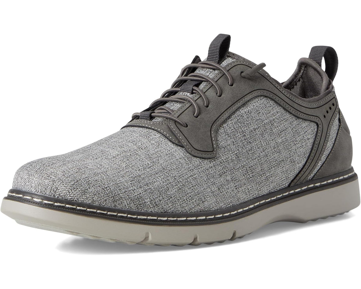 Gray multi lace-up casual sneaker with padded collar and rubber cupsole
