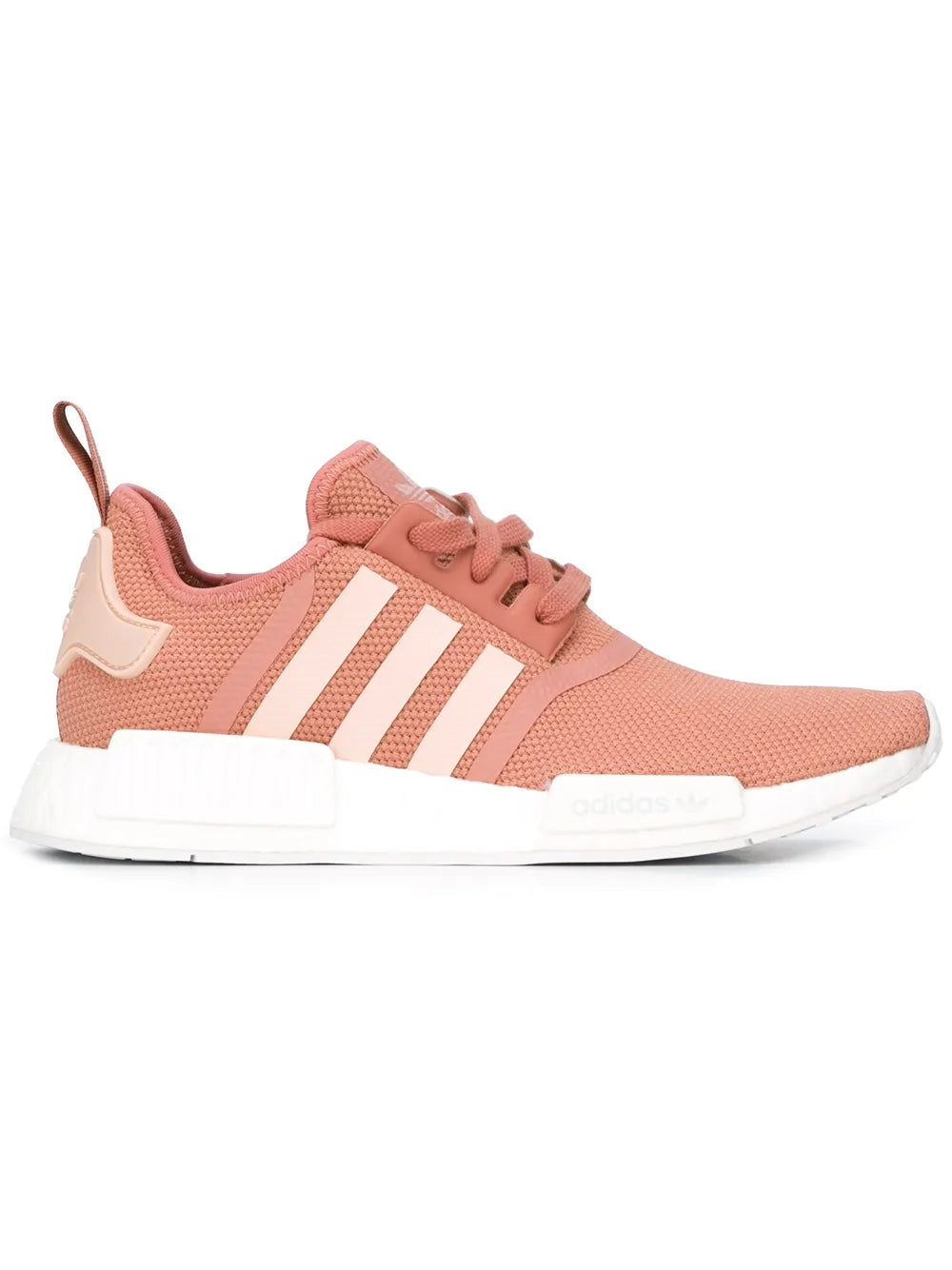 adidas Nmd_R1 Low-Top tan lace-up sneaker with white sole and three stripe side