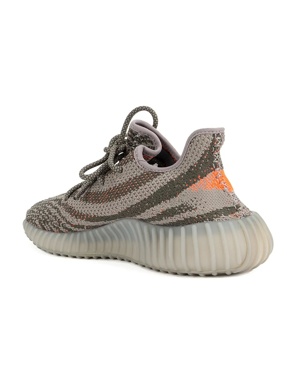 adidas Yeezy Boost 350 V2 low-top sneaker, grey knit with orange side stripe