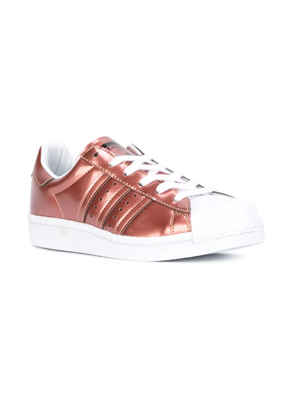 adidas Superstar Boost low-top sneakers, metallic rose upper, white laces