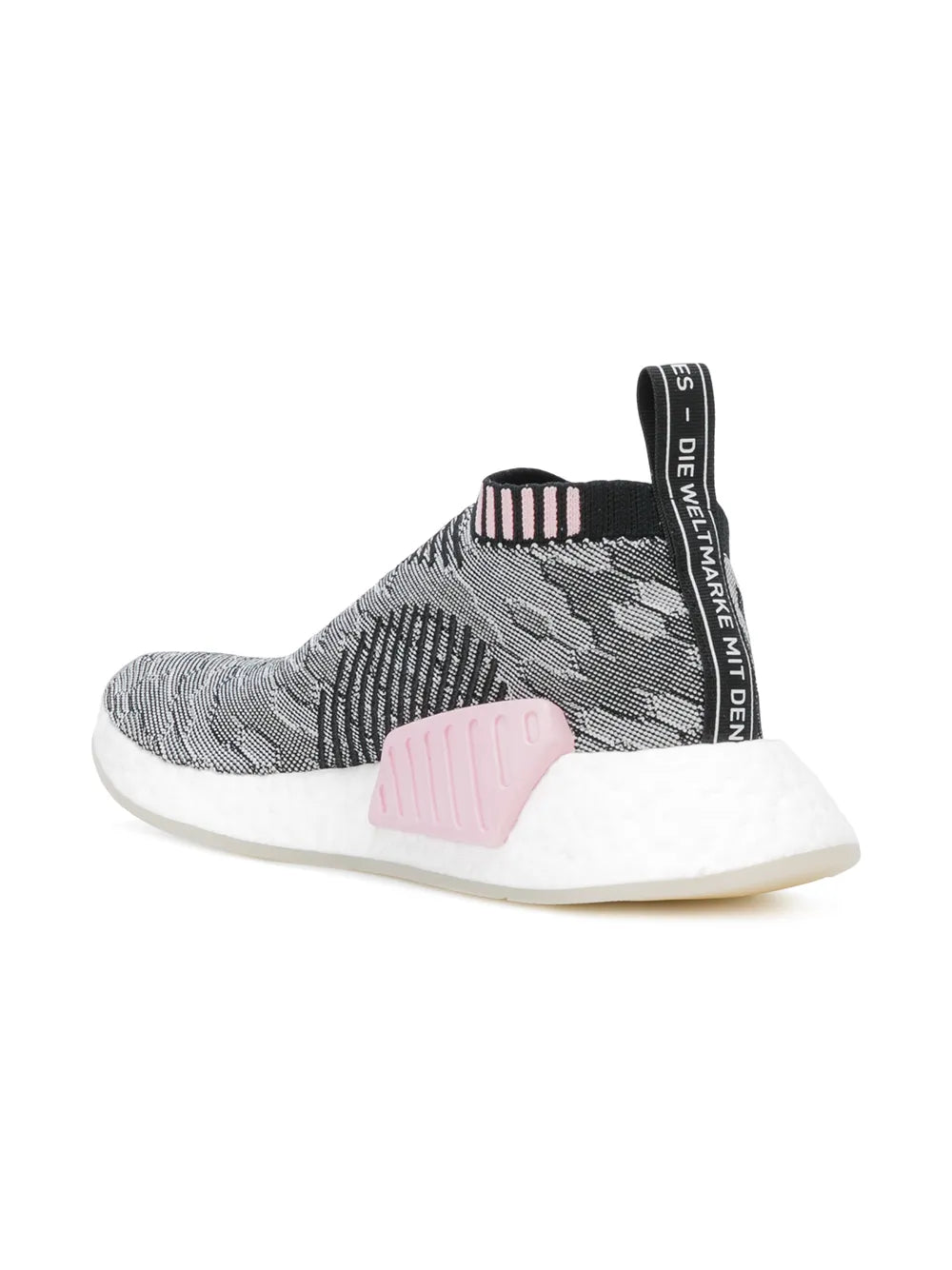 adidas Nmd_Cs2 PK knit slip-on sneaker, heel with pink detail and white sole