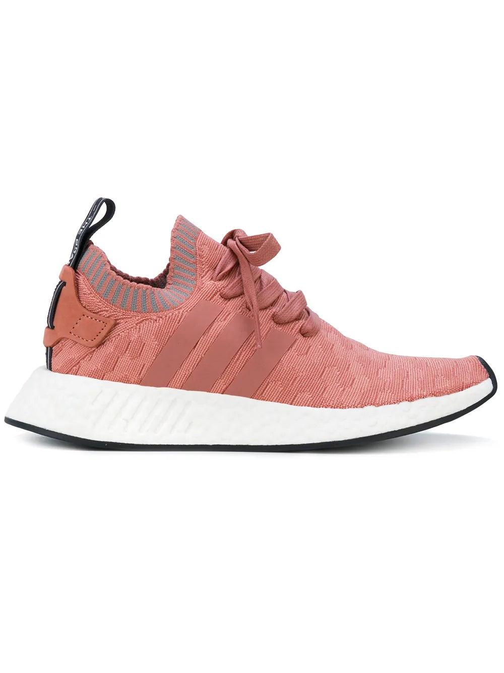 adidas Nmd_R2 Primeknit pink knit lace-up running shoe with white midsole