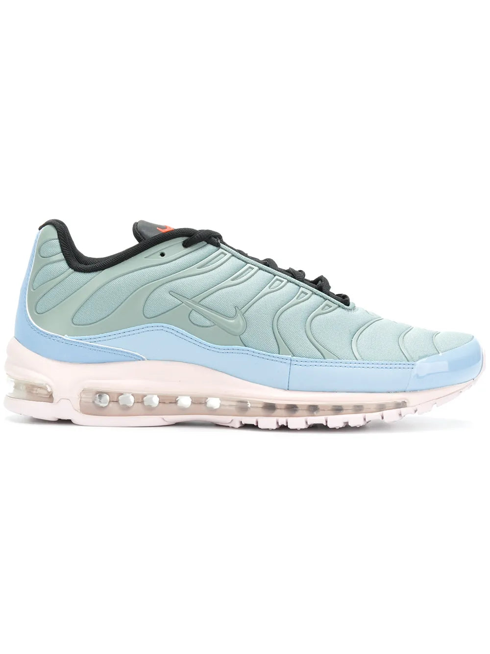 Nike Air Max 97 Plus sneakers in mint green and light blue with black laces