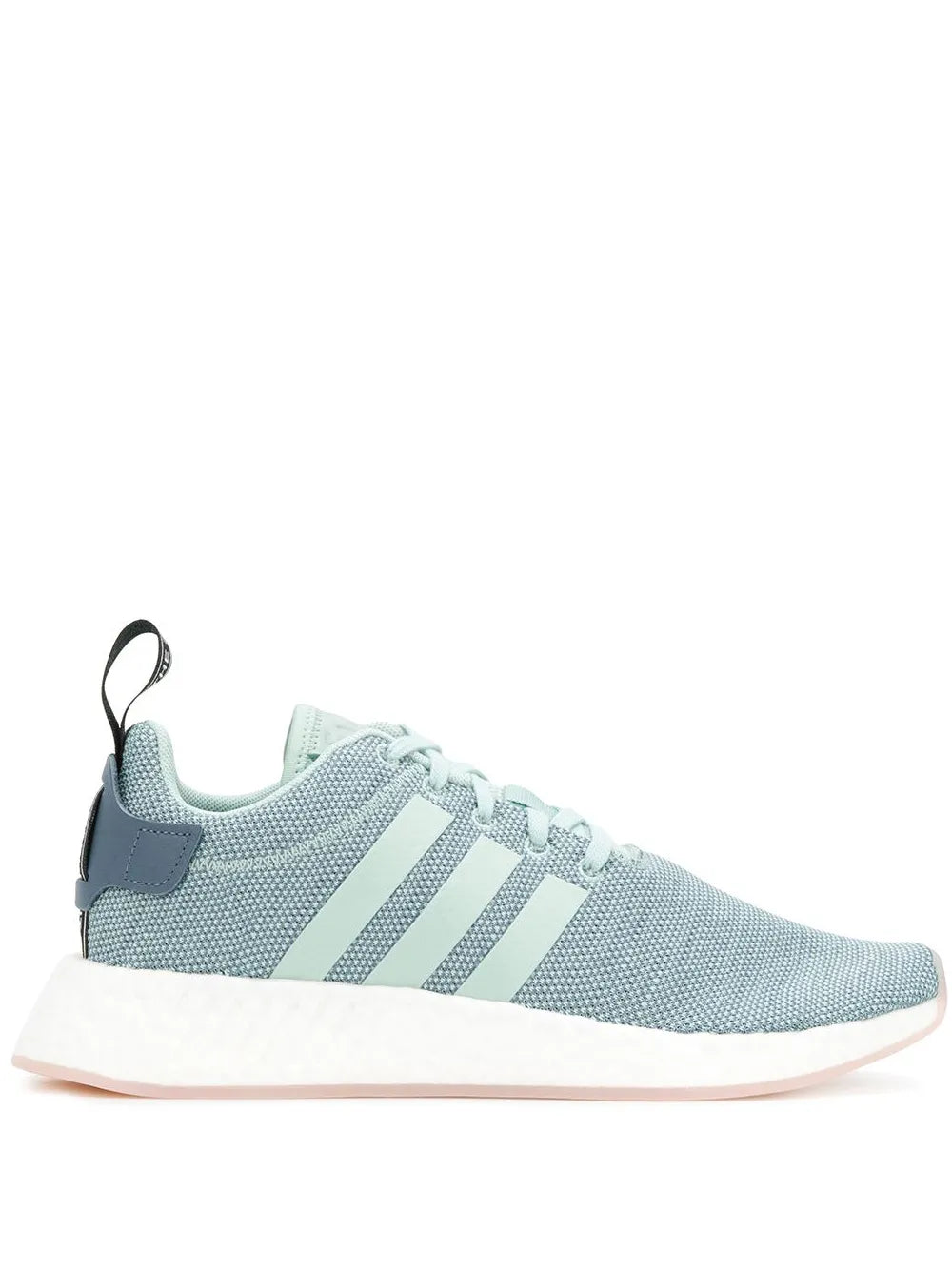 adidas Nmd_R2 low-top sneaker in light blue knit with white three-stripe details