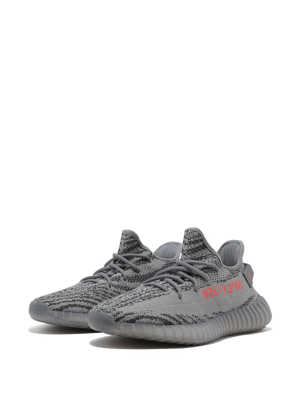 adidas Yeezy Boost 350 V2 'Beluga 2.0' grey knit sneaker, angled front view