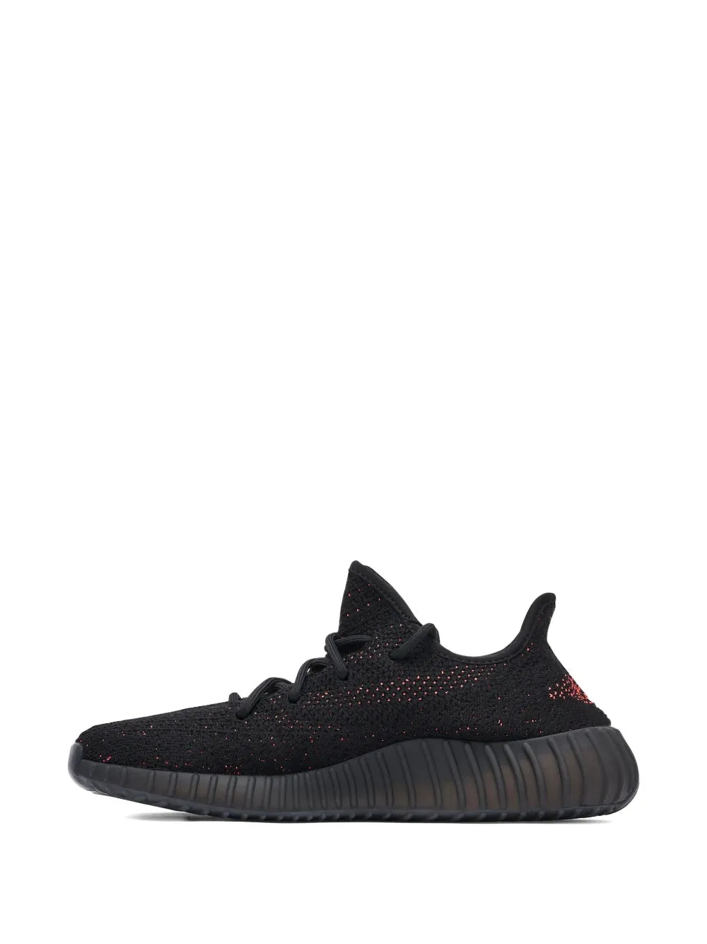 adidas Yeezy Boost 350 V2 black knit low-top sneaker with textured upper