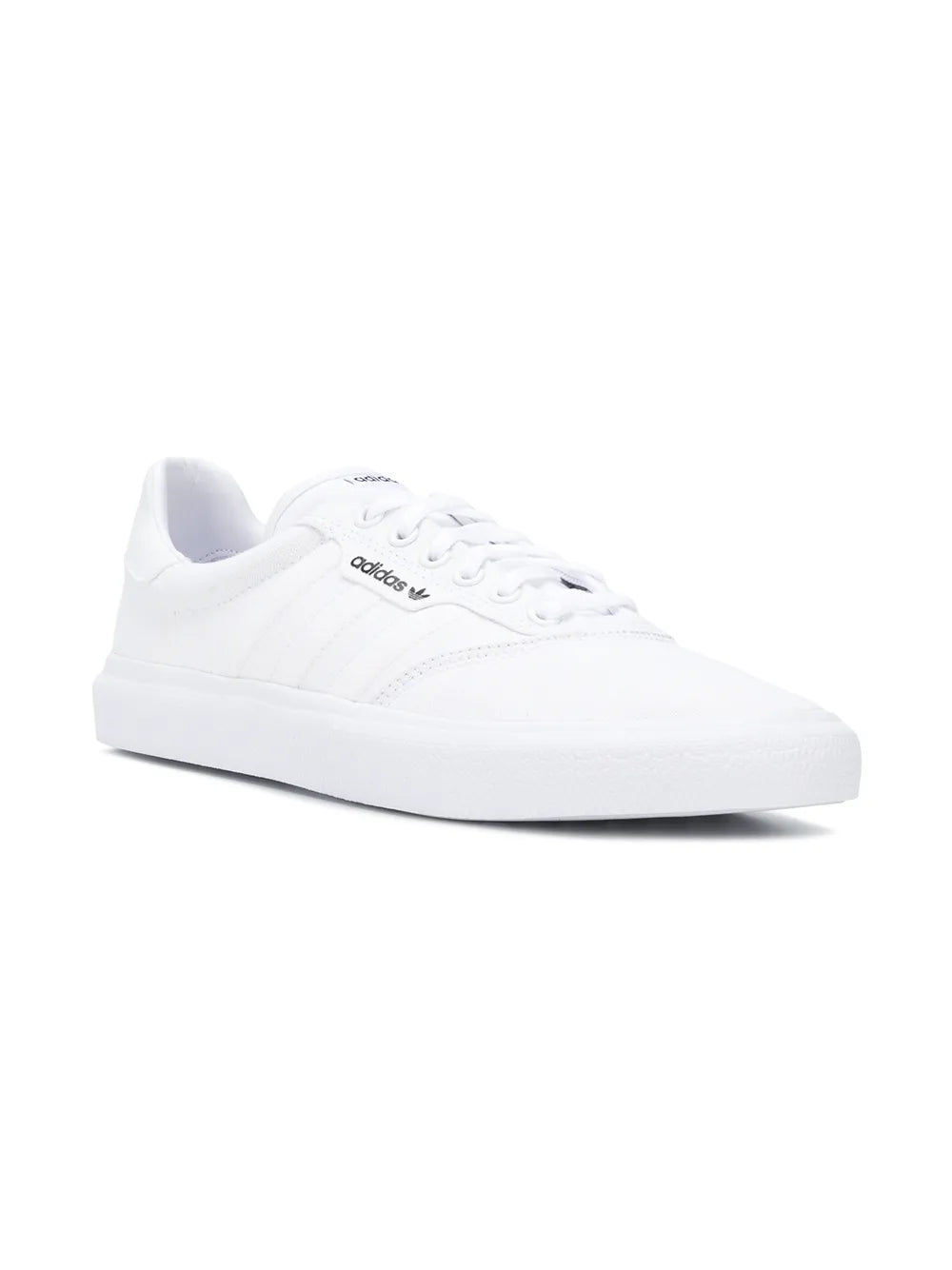 White adidas Skateboarding low-top sneakers, side profile with laces and logo