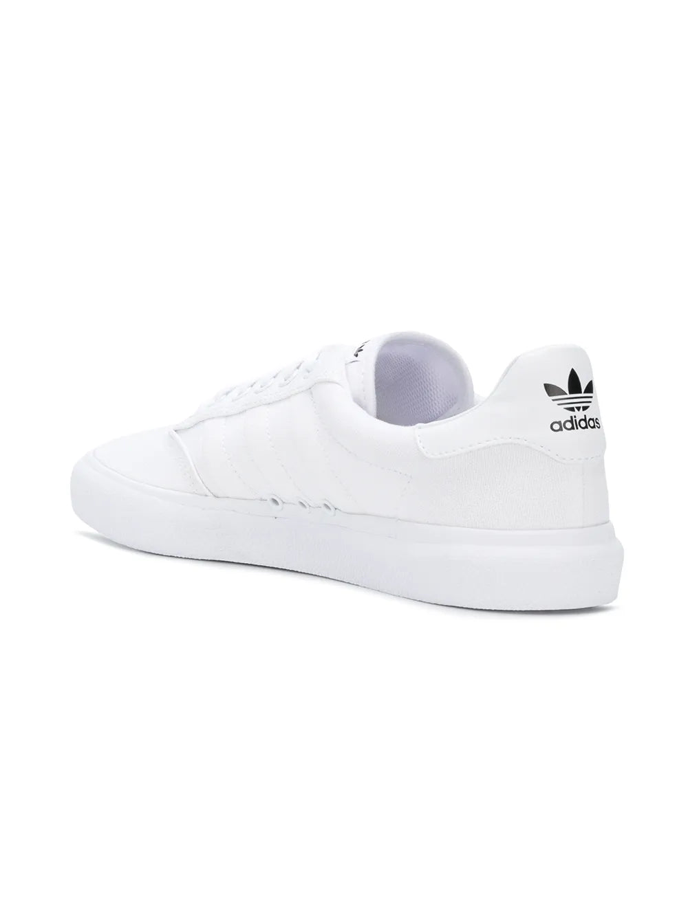 White adidas Skateboarding low-top sneakers with trefoil heel and padded collar