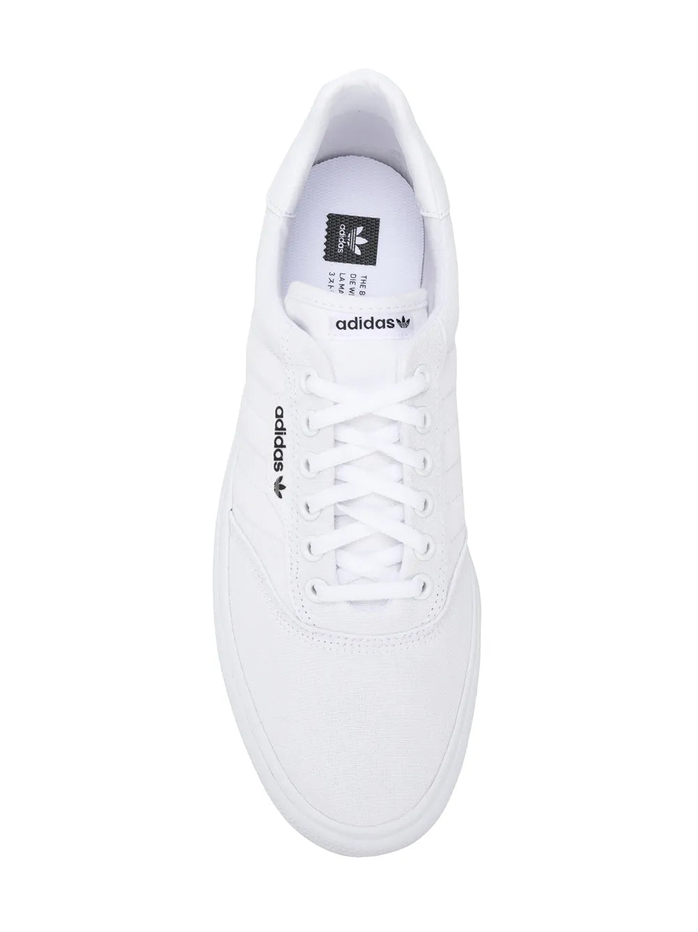 White adidas Skateboarding lace-up sneakers with adidas label on tongue
